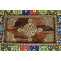 Mesa Centro Ceramica Bronce Repujado Oriental Serie Aichen