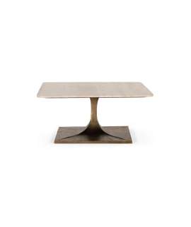 Mesa Centro Cuadrada 90 cm Mármol Metal - Emera