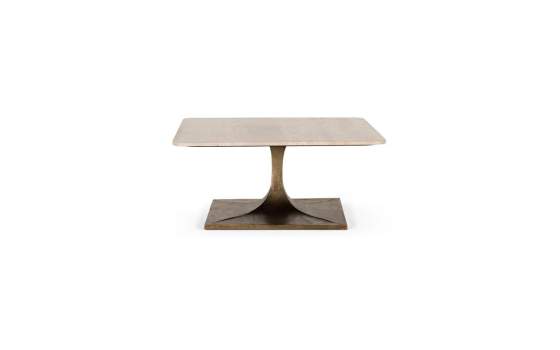 Mesa Centro Cuadrada 90 cm Mármol Metal - Emera