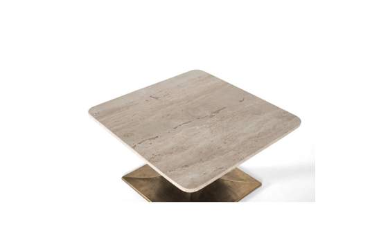 Mesa Centro Cuadrada 90 cm Mármol Metal - Emera