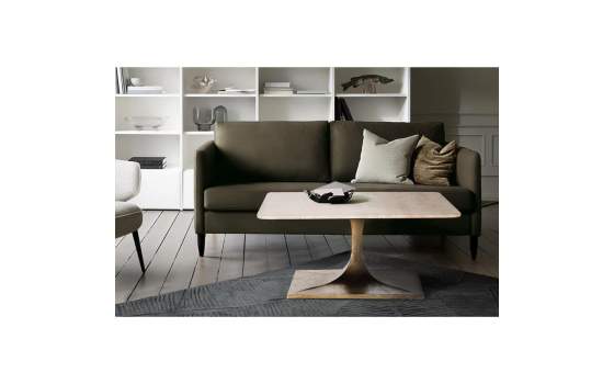 Mesa Centro Cuadrada 90 cm Mármol Metal - Emera