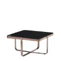 Mesa Centro Cuadrada Acero Inoxidable Oro Cristal Negro Acerlins