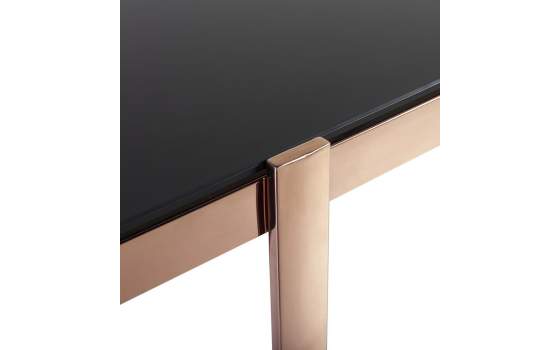 Mesa Centro Cuadrada Acero Inoxidable Oro Cristal Negro Acerlins