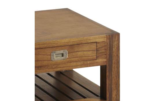 Mesa Centro Cuadrada Colonial Star 1 Cajones 1 Estante