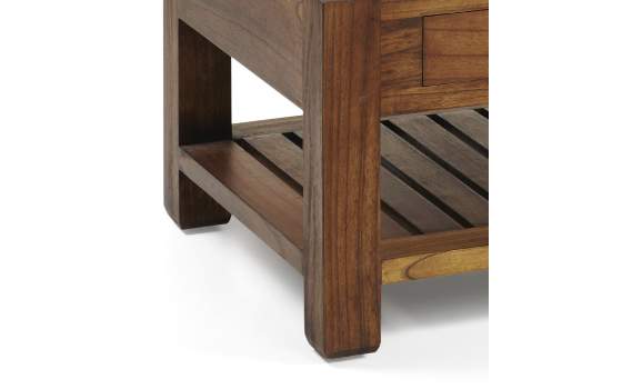 Mesa Centro Cuadrada Colonial Star 1 Cajones 1 Estante