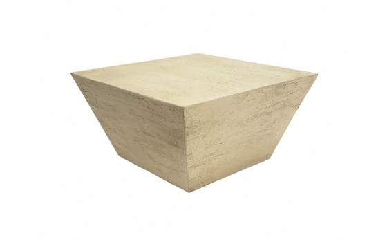 Mesa Centro Cuadrada Imitación Marmol Travertino Atomis