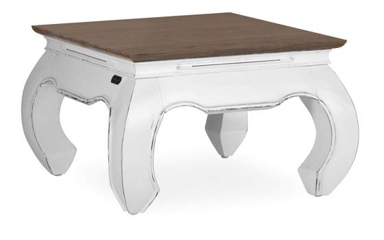 Mesa Centro Cuadrada Nogal Blanca Provenzal Serie Everest