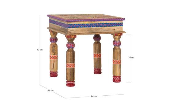 Mesa Centro Cuadrada Oriental Decorada Serie Adsis