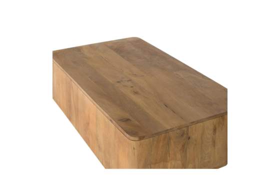 Mesa Centro de 120 Cm Madera Maciza Mango Serie Adyer