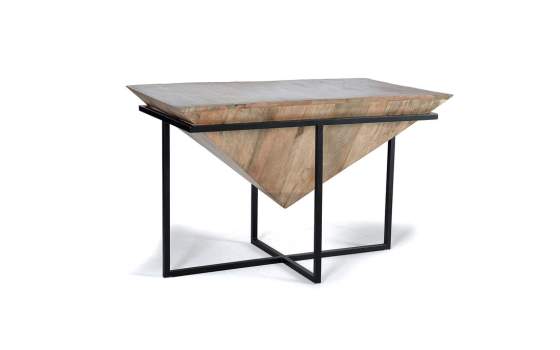 Mesa Centro Diseño Industrial Madera Mango y Forja Amando