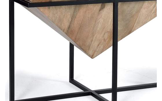 Mesa Centro Diseño Industrial Madera Mango y Forja Amando