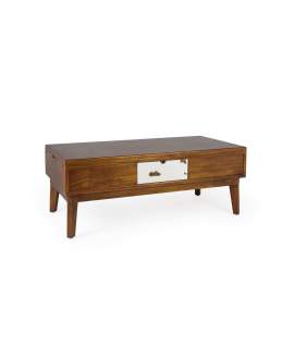Mesa Centro Elevable Bicolor Estilo Colonial Serie Nordik