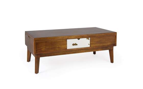 Mesa Centro Elevable Bicolor Estilo Colonial Serie Nordik
