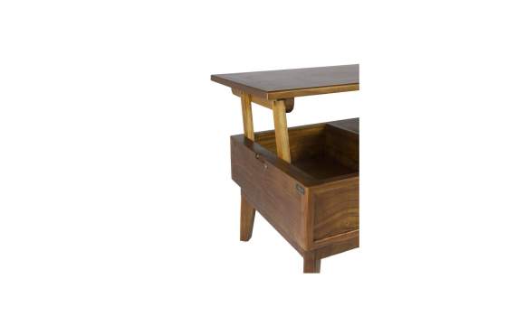 Mesa Centro Elevable Bicolor Estilo Colonial Serie Nordik