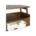 Mesa Centro Elevable Bicolor Estilo Colonial Serie Nordik