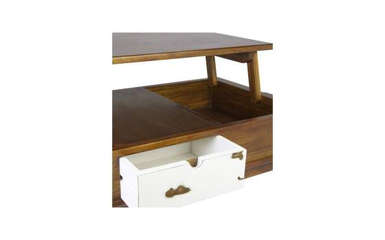 Mesa Centro Elevable Bicolor Estilo Colonial Serie Nordik