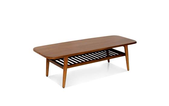 Mesa Centro Estilo Colonial con Revistero Serie Oporto