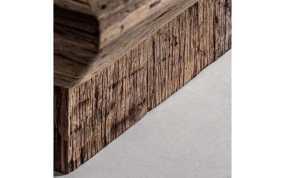 Mesa Centro Etnica Rustica Madera Reciclada Marmol Serie Samsunt