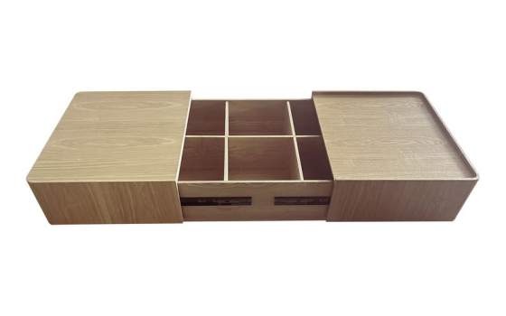 Mesa  Centro Extensible con Almacenaje Madera Fresno Nereide