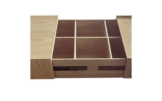 Mesa  Centro Extensible con Almacenaje Madera Fresno Nereide