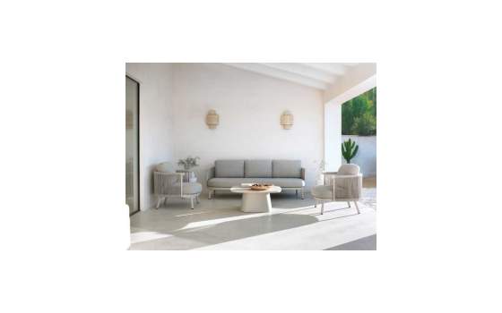 Mesa Centro Exteriores en Aluminio y Ceramica Serie Ayle