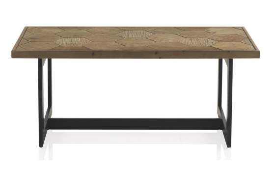 Mesa Centro Fresno y Forja Estilo Actual Serie Arert