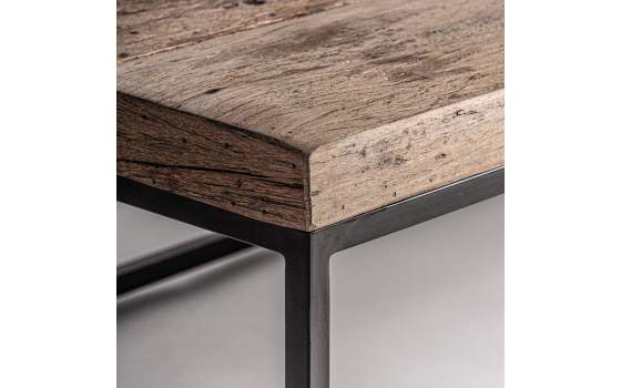 Mesa Centro Grande Rustica Madera Reciclada y Metal Walding