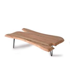 Mesa Centro Industrial Madera Acacia Forja Serie Amando