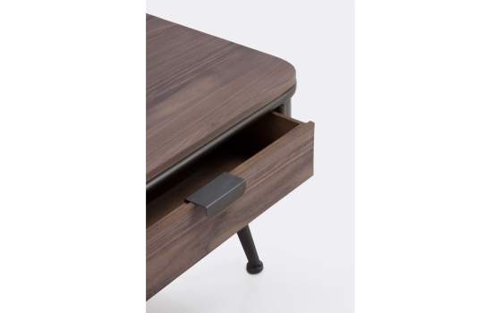 Mesa Centro Industrial Madera y Metal 2 Cajones Abrami