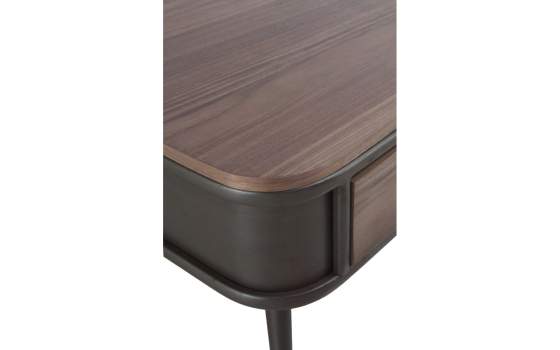 Mesa Centro Industrial Madera y Metal 2 Cajones Abrami