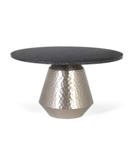 Mesa Centro Moderna Redonda Aluminio Marmol Serie Adariel