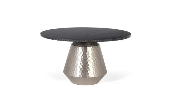 Mesa Centro Moderna Redonda Aluminio Marmol Serie Adariel