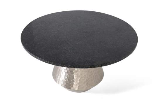 Mesa Centro Moderna Redonda Aluminio Marmol Serie Adariel