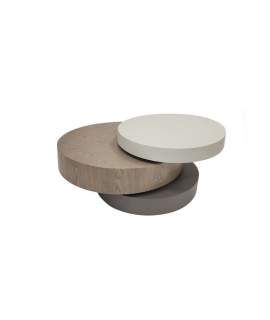 Mesa Centro Modernista Giratoria Redonda 3 Cuerpos Aigle