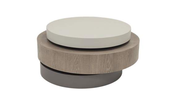 Mesa Centro Modernista Giratoria Redonda 3 Cuerpos Aigle