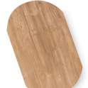 Mesa Centro Ovalada Madera Maciza Teca Natural Serie Eyre