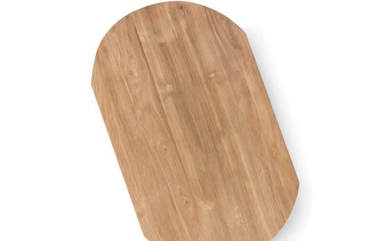 Mesa Centro Ovalada Madera Maciza Teca Natural Serie Eyre