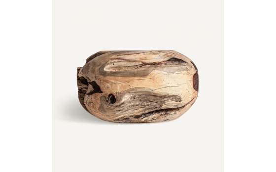 Mesa Centro Pequeña Redonda Tronco de Madera Dharm