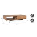Mesa Centro Puerta Corredera Acacia Natural - Serie Alicock