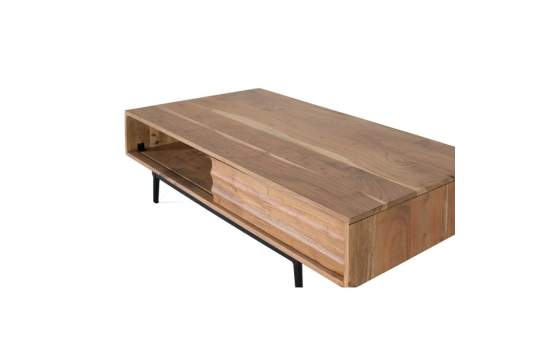 Mesa Centro Puerta Corredera Acacia Natural - Serie Alicock