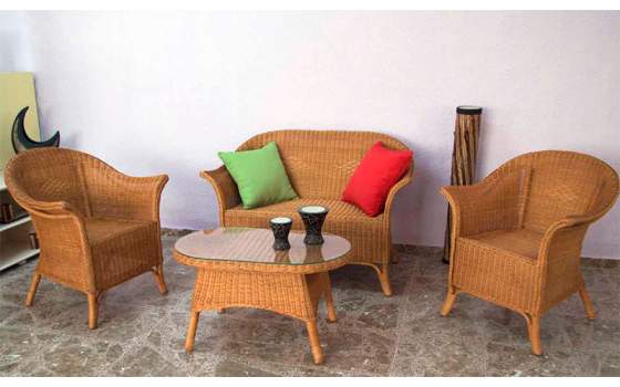 Mesa Centro Rattan Medula Albange