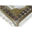 Mesa Centro Rectangular Blanco Decape y Bronce Serie Amann