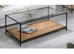 Mesa Centro Rectangular Forja Cristal y Tejido de Rattan Oksaka