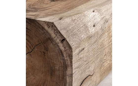 Mesa Centro Rectangular Tronco Madera Rustica Dharm