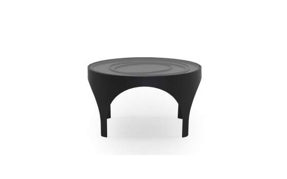 Mesa Centro Redonda 70 Diametro en Acero Negro Akeren