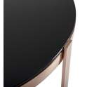Mesa Centro Redonda Acero Inoxidable Oro Cristal Negro Acerlins