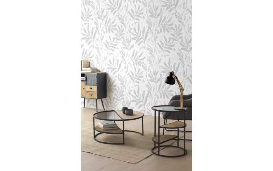 Mesa Centro Redonda Forja Cristal y Madera Serie Anleby