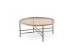 Mesa Centro Redonda Madera y Metal con Cristal - Serie Anlet