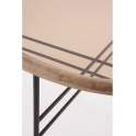 Mesa Centro Redonda Madera y Metal con Cristal - Serie Anlet