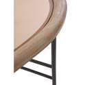 Mesa Centro Redonda Madera y Metal con Cristal - Serie Anlet
